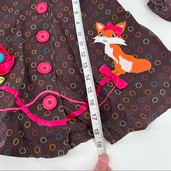 Bonnie Jean dress Fox & Floral embellished dress polka dots & panties size 2T - Picture 5 of 9